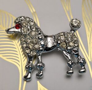 Sparkling Vintage Poodle Brooch